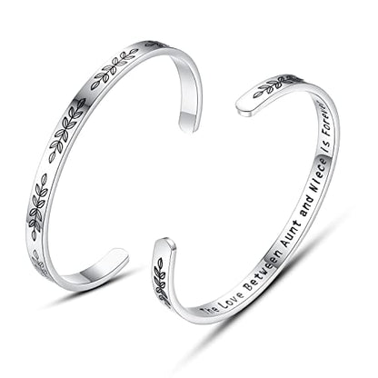 TONY & SANDY Cuff Bracelets for Women Teen Girls Best Friend Sister Mom Daughter Granddaughter Easter Birthday Mother's Day Christmas Stocking Stuffers for Teen Girls Women Jewelry - style: 1 - Aunt and Niece Gifts - The love between aunt and niece is for