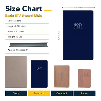 Personalized NIV Small Print Bible for Adults, Name Engraved, Standard Size - color: Blue, style: New International Version