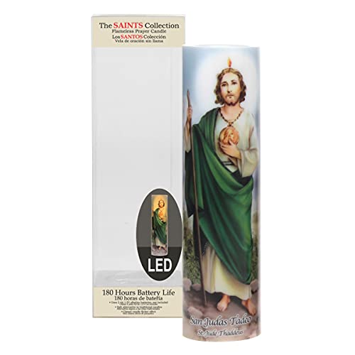 Stonebriar St. Jude Flameless LED Devotional Prayer Candle with Automatic Timer - size: 1 Count, style: St Jude