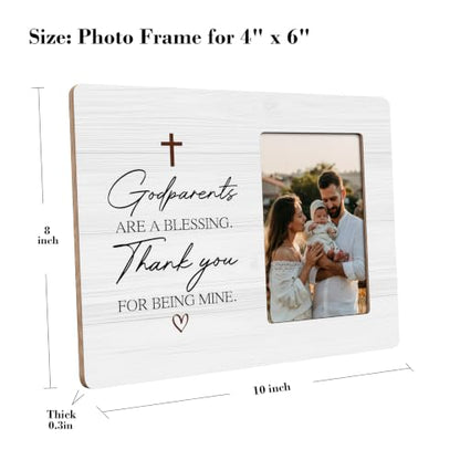 Godparents Picture Frame, Christian Thank You Gifts Photo Frame, Godparent Appreciation, 4x6 Photo - color: White 5