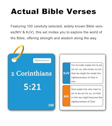 100 Memory Bible Verses Flash Cards (NIV, KJV)