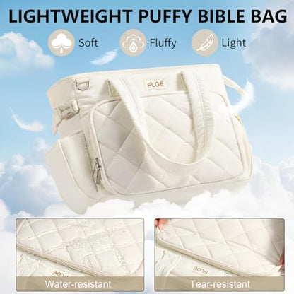 Large Bible Bag for Women, Bible Cover Case w/Study Supplies Journaling Kit