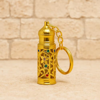 Anointing Oil Bottle Keychain, Gold - color: Gold