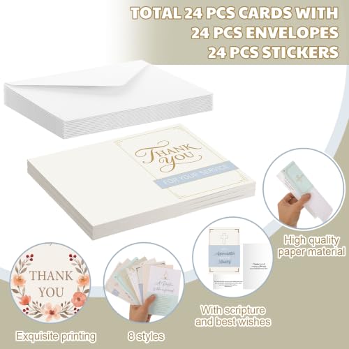 24 Pack Christian Pastor Ministry Appreciation Cards, Pastor - style: Pastor