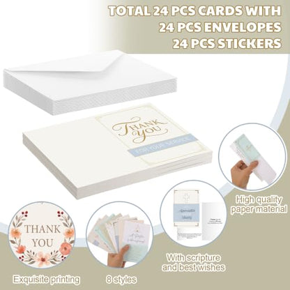 24 Pack Christian Pastor Ministry Appreciation Cards, Pastor - style: Pastor