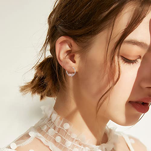 Fox/Pig/Mushroom/Cat Earrings Sterling Silver Cute Hoop Earrings Animal Jewelry Gifts for Women Daughter - style: elephant