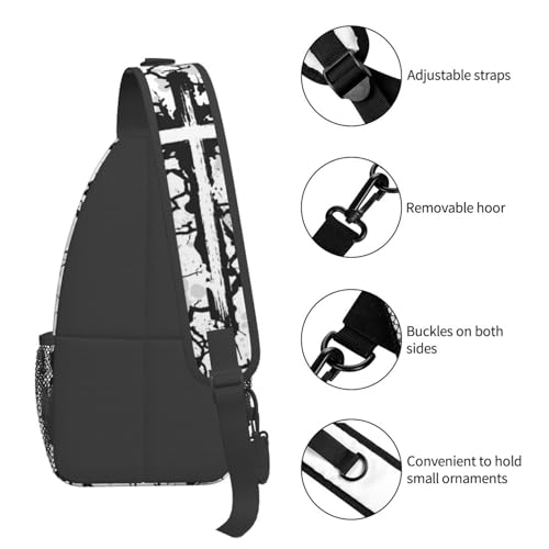 Jesus Christian Cross Sling Backpack Shoulder Chest Bag For Men Women Hiking Travel Crossbody Daypack - color: Jesus Christian Cross-0005
