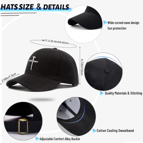 Black Baseball Cap Snapback hat for Men Snap Pack Hip Hop Mens Hat - color: 3 Crucifixion