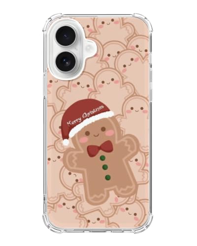 Merry Christmas Gingerbread Phone Case Compatible with iPhone 17, Cute Brown Winter Phone Cover for iPhone 17 - color: Merry Gingerbread