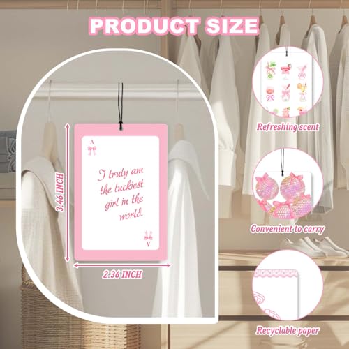 Pink Cowgirl Car Air Freshener 4Pcs,Western Pink Bow Hanging Freshies,Cowgirl Boots Rearview Mirror Decor,Disco Ball Cocktail Car Accessories,Cute Western Car Decor Gifts - color: pinkball
