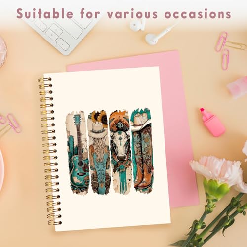 Lacama Cowgirl Notebook Journals Planner Western Cowgirl Gifts for Women, Retro Western Cow Cowgirl Gifts, Western School Office Supplies, A5 Hardcover Spiral Notebook chool Office Supplies - color: Cowgirl