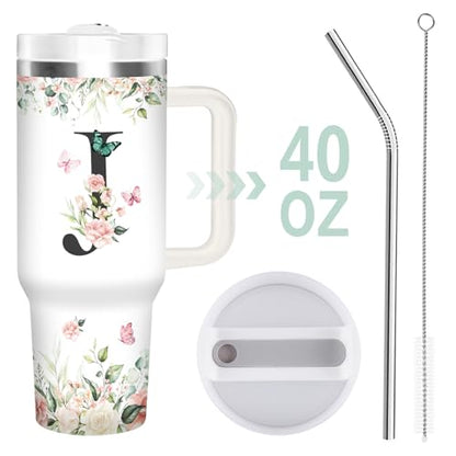Christian Gifts for Women, Christian Monogrammed Tumbler 40oz - style: Initial J cup