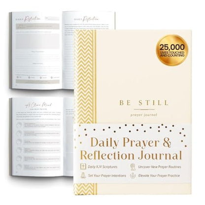 Prayer Journal – 90 Days Guided Daily Devotional For Women, White Chevron - color: Chevron White