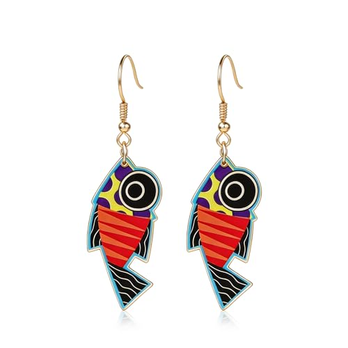 Colorful Ocean Fish Earrings for Women Summer Acrylic Sea Earrings Summer Fish Jewelry Gifts Accessories for Holiday Outfits Trendy Jewelry Gifts - color: B1