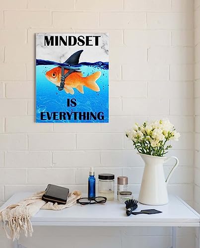 Mindset is Everything Wall Art: Motivational Poster Office 12"x15" - color: Mindset Is Everything, size: 15"L x 12"W