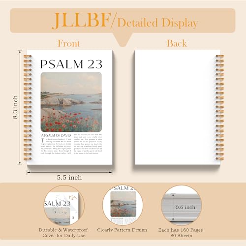 Christian Spiral Notebook, Psalm 23 the Lord Is My Shepherd Religious Notebooks for Bible Notes, Christian Gifts for Women, Scripture Journal Notebook, 5.5x8.3 Inch - color: Psalm 23