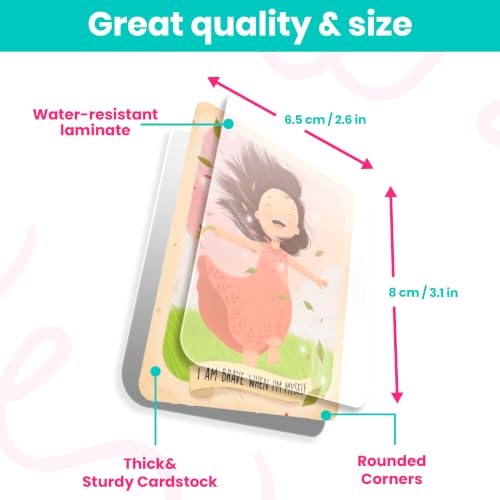 Menique Shine Memory Matching Game – 80 Cards (40 Pairs) with Positive Affirmations for Brave Girls – Motivational & Mindful Matching Game for Confidence and Self-Love - style: Affirmations