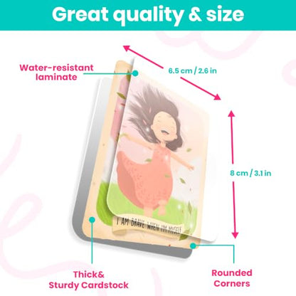 Menique Shine Memory Matching Game – 80 Cards (40 Pairs) with Positive Affirmations for Brave Girls – Motivational & Mindful Matching Game for Confidence and Self-Love - style: Affirmations
