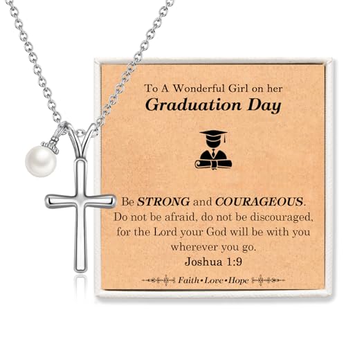 Cross Necklace for Girls Kids Christian Catholic Religious Gifts - color: Graduation -Girls