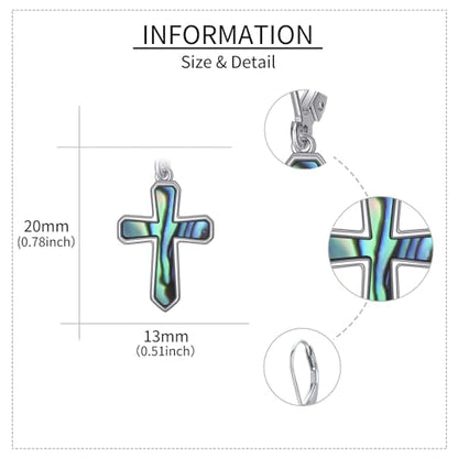 Cross Earrings 925 Sterling Silver Dangle Earring Gifts for Women - style: A-Abalone shell