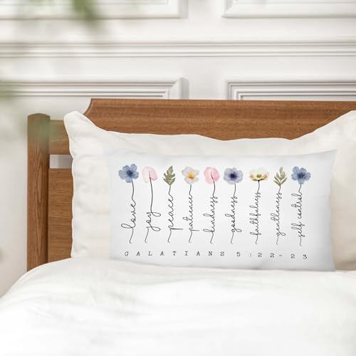 Bible Verse Pillows Cover 12x20, Religious Pillow Cover for Bedroom Living, Christian Gifts for Women Faith - color: I