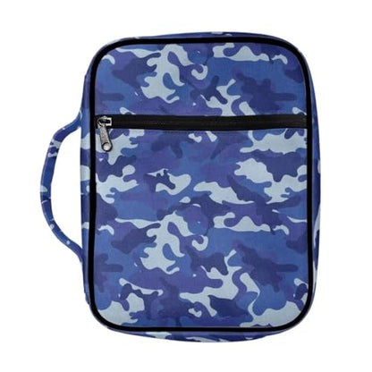 Coldinair Camo Bible Cover Case for Boy,Bible Bags Book Covers Kids Scripture Carrying Case with Handle and Pocket,Bible Book Carrying Case Tote Handbag,Blue - color: Camo,blue