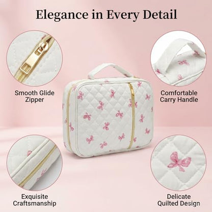 Bible Cover Set with Handle, Large Quilted Bible Bag for Women Girls, Bible Study Supplies Kit with Tabs, Pens, Sticky Notes, Study Planner & Scripture Cards, Christian Gifts for Devotional Journaling