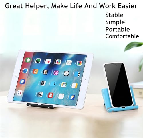 Cell Phone Stand 2 Pack, Desktop Holder for Phones & Tablets (2, Black+Blue) - color: Black+Blue