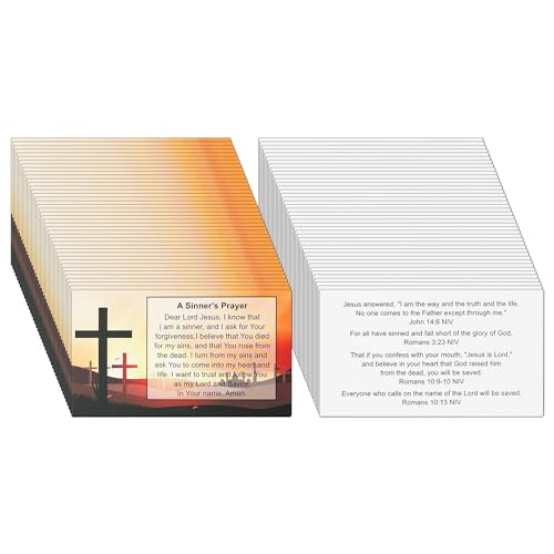A Sinner's Prayer Pocket Scripture Cards,Mini Gospel Tract Card Plan of Salvation Cards Christian Inspirational Bible Verses Cards Prayer Postcards - color: Sinner's Prayer