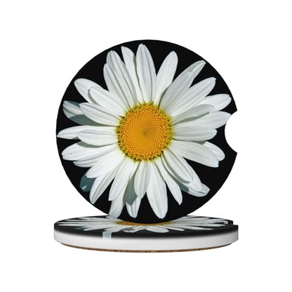 Daisy Flower Car Cup Holder Coasters 2 Pack 2.63" for Women - color: Clear