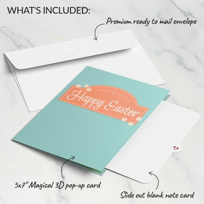 Lovepop Happy Easter Lambs Pop-Up Card with Notecard & Envelope, 5x7 - color: Happy Easter Lambs