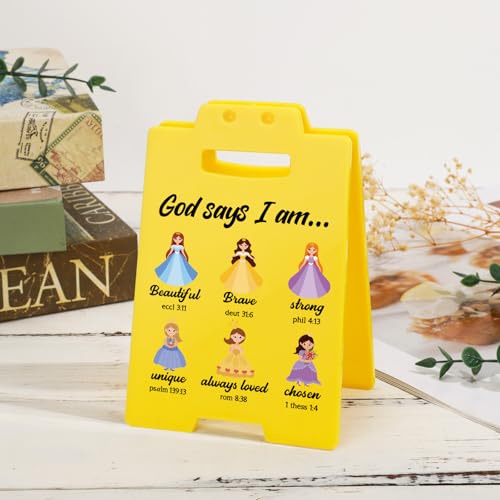 Christian Bible Verse for Women - God Says I Am Beautiful, Emotional Motivational Inspirational Desk Sign Religion Decor for Friend Bestie BFF Galentines Valentines Day Birthday Gifts - style: God Says I Am Beautiful