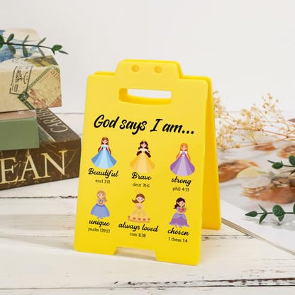 Christian Bible Verse for Women - God Says I Am Beautiful, Emotional Motivational Inspirational Desk Sign Religion Decor for Friend Bestie BFF Galentines Valentines Day Birthday Gifts - style: God Says I Am Beautiful
