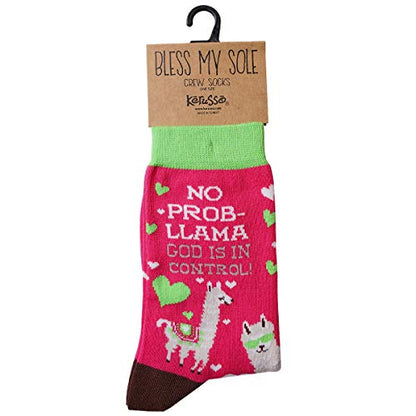 Kerusso Adult Socks, Christian Fun Socks, Novelty Socks, Cotton Blend Sock, One Size Fits Most - color: Pink, Green, and Brown