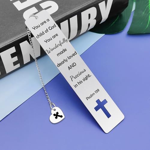 Baptism Gifts for Girl Boys Bookmarks Catholic Christening Gift First Communion Gifts for Girl Boy Inspirational Confirmation Bookmarks Christian Bookmark for Teens Kids Baby Shower Party Gift - color: Bible Verse Metal Bookmark 07