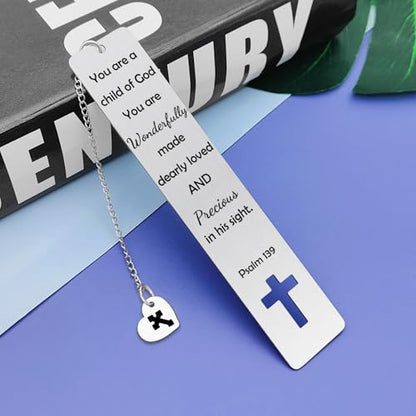 Baptism Gifts for Girl Boys Bookmarks Catholic Christening Gift First Communion Gifts for Girl Boy Inspirational Confirmation Bookmarks Christian Bookmark for Teens Kids Baby Shower Party Gift - color: Bible Verse Metal Bookmark 07