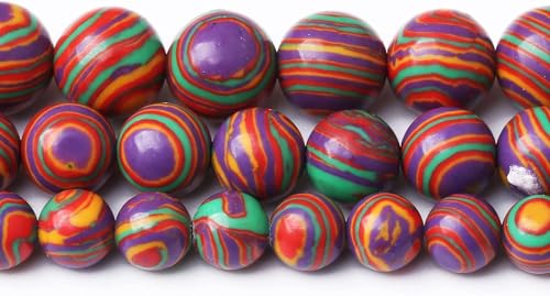 90PCS 4MM Natural Colorful Malachite Stone Beads Energy Healing Beads for DIY Jewelry Bracelet Necklace Making for Jewelry Making15 - color: Colorful Malachite, size: 4MM