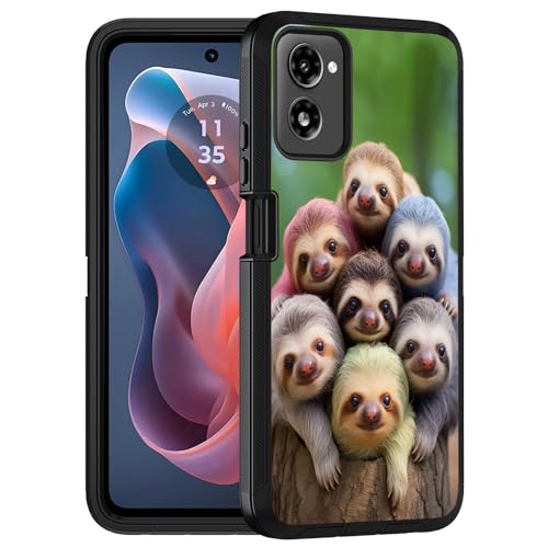 Designed for Moto G Power 5G 2024 Case, Military Grade Heavy Duty 3-Layer Shockproof Full-Body Protective Cover for Motorola Moto G Power 5G 2024, Cute Sloths - color: Cute Sloths