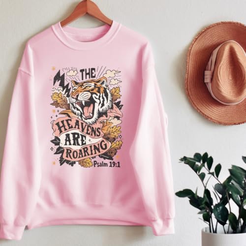 Heavens Are Roaring Christian Sweatshirt – Trendy Bible Verse Graphic Crewneck for Women & Men, Faith-Based Apparel, Religious Hoodie, Spiritual Gift, Worship & Church Outfit