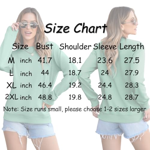 Christian Sweatshirt for Women Faith Can Move Mountains Graphic Shirts - color: Light Green, size: Medium