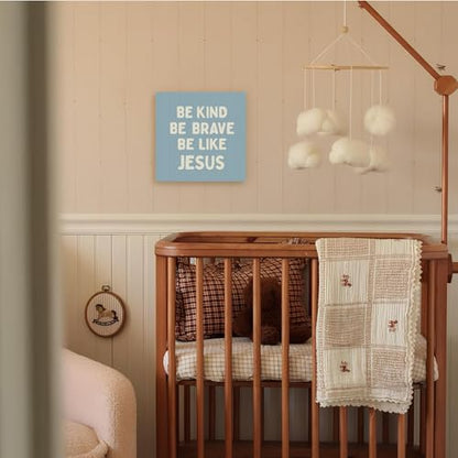 Christian Nursery Decor Wooden Box Sign, - color: Be Kind Brave Be Like Jesus-5x5