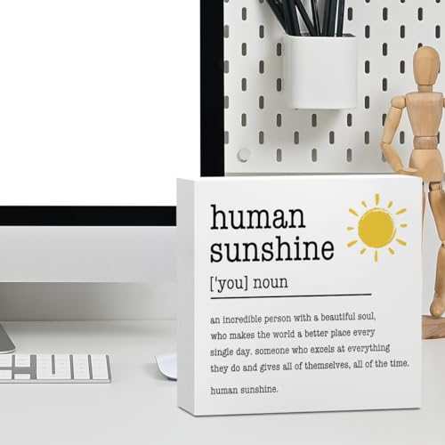 Sunshine Gifts Desk Sign Wooden Box Sign Table Decoration White - color: White0377