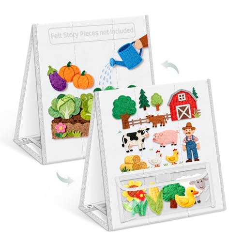 AKAYOK Foldable Felt Board for Toddlers, Double-Sided Flannel Board, White - color: 33" x 12"-Foldable & Expands-White