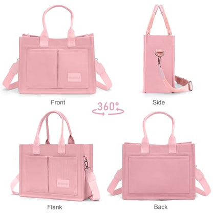 LHMTQVK Canvas Tote Bag for Women, Work & Bible Study Handbag - color: Pink