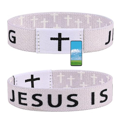 Daily Bible Verse Bracelet, Christian Bracelet for Women Men, Christian Jesus Jewelry Gifts Wristband - style: Grey