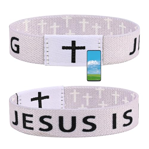 Daily Bible Verse Bracelet, Christian Bracelet for Women Men, Christian Jesus Jewelry Gifts Wristband - style: Grey