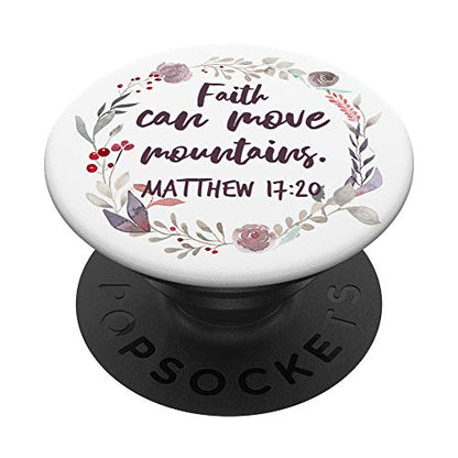 Matthew 17:20 Bible Verse Christian Faith Inspiring Quote PopSockets PopGrip: Swappable Grip for Phones & Tablets