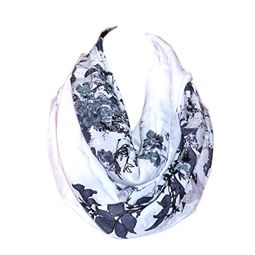 Floral Light Weight X Large Infinity Scarf - color: Floral II White