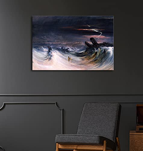 Canvas Print Wall Art - Destruction of Tyre, 1840 by John Martin - 18x12 inches - color: Destruction of Tyre, size: 18"L x 12"W