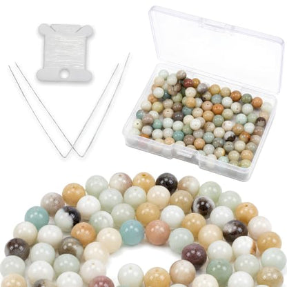 Cherry Tree Collection 100PCS 6mm Amazonite Multi Round Bead Craft Kit - color: amazonite multi, size: 6mm